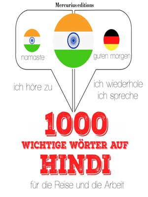 cover image of 1000 wichtige Wörter auf Hindi für die Reise und die Arbeit